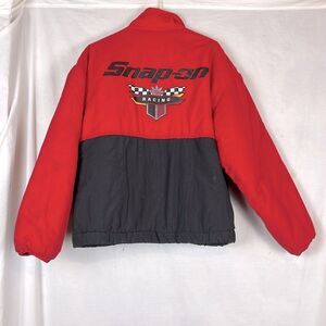 Vintage Red & Black Snap On Tools Swingster Racing Men's Winter Coat